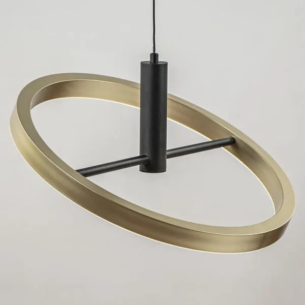 Online Straluma LED hanglamp Circle zwart/goud 3-standen dimbaar