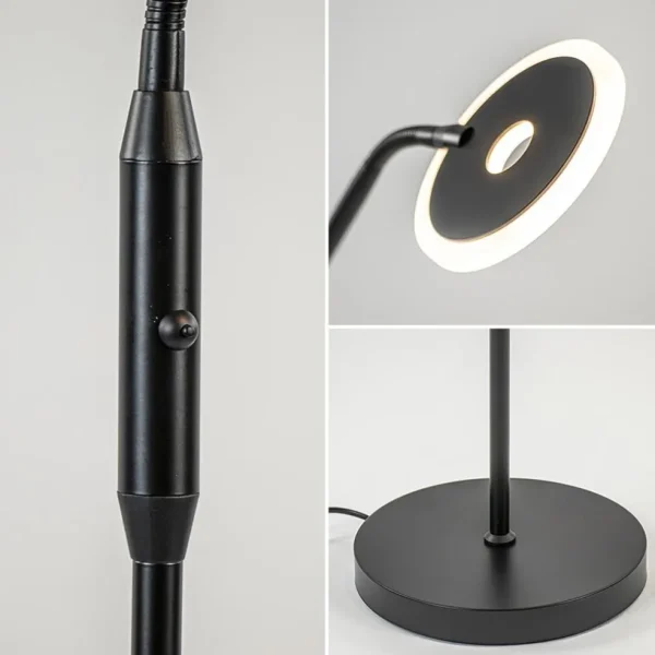 Best Straluma LED vloer/leeslamp mat zwart metaal verstelbaar
