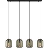 lichts_eettafelhanglamp_m_0-1.webp New Straluma 4-Lichts eettafelhanglamp mat zwart met ruw hout