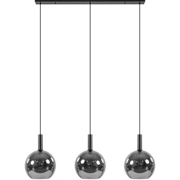 lichts_eettafelhanglamp_m_0-2.webp Best Sale Straluma 3-Lichts eettafelhanglamp mat zwart met smoke glas 30 cm