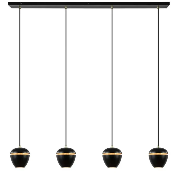 lichts_eettafelhanglamp_m_1-6.webp Discount Straluma 4-Lichts eettafelhanglamp mat zwart met goud