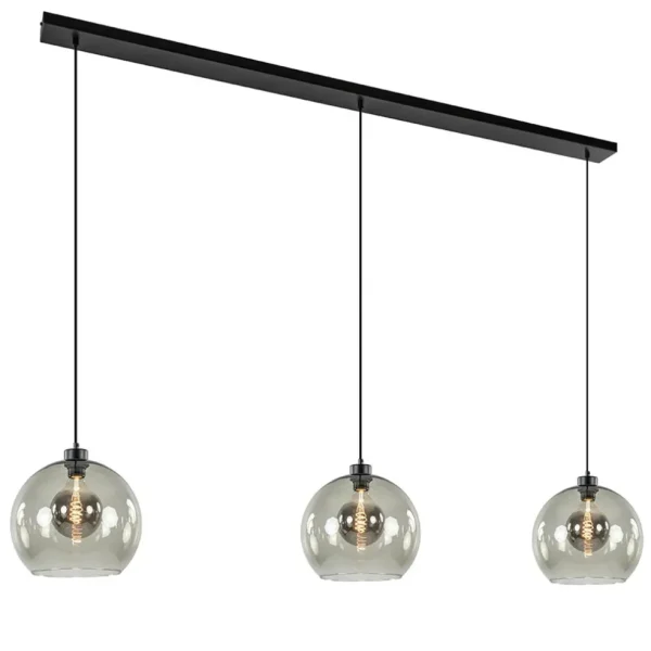 lichts_eettafelhanglamp_m_1.webp New Straluma 3-Lichts eettafelhanglamp met smoke glazen bollen