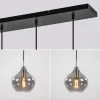 lichts_eettafelhanglamp_r_3.webp Online Straluma 5-Lichts eettafelhanglamp Rakel antiek brass met smoke glas