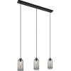 Hot Straluma 3-Lichts eettafelhanglamp smoke glas cilinder