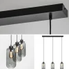 Hot Straluma 3-Lichts eettafelhanglamp smoke glas cilinder
