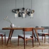 Hot Straluma 3-Lichts eettafelhanglamp smoke glas cilinder