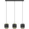 lichts_eettafelhanglamp_w_0.webp Outlet Straluma 3-Lichts eettafelhanglamp webbing met zwart