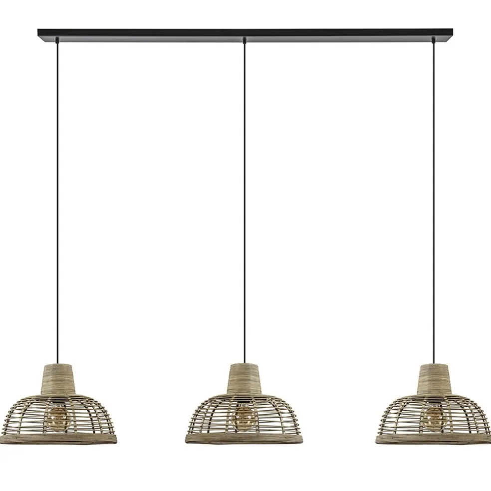 lichts_eettafelhanglamp_z_0-5.webp Store Straluma 3-Lichts eettafelhanglamp zwart met rotan kappen