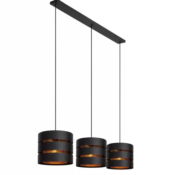 lichts_eettafelhanglamp_z_2.webp Outlet Straluma 3-Lichts eettafelhanglamp zwart met goud