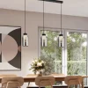 lichts_hanglamp_balk_zwar_4.webp Discount Straluma 3-Lichts hanglamp balk zwart/marmer met smoke glas