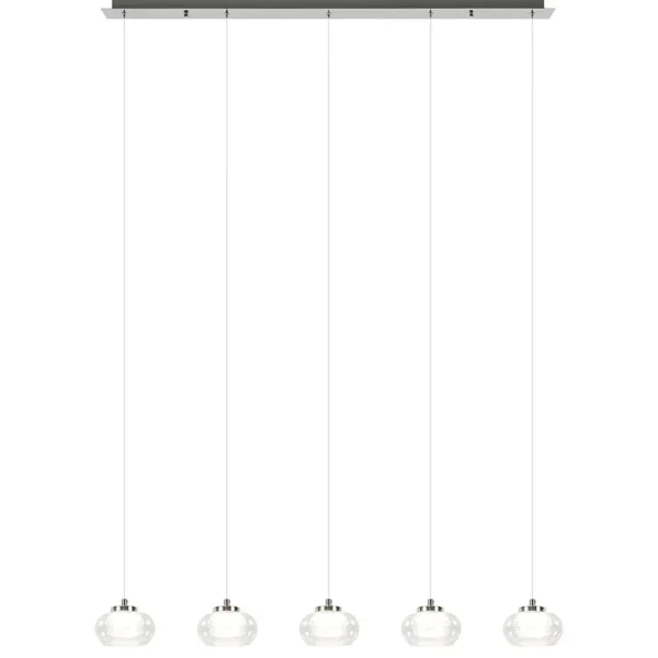 lichts_hanglamp_chroom_me_0.webp New Straluma 5-Lichts hanglamp chroom met helder glas en dimbaar LED