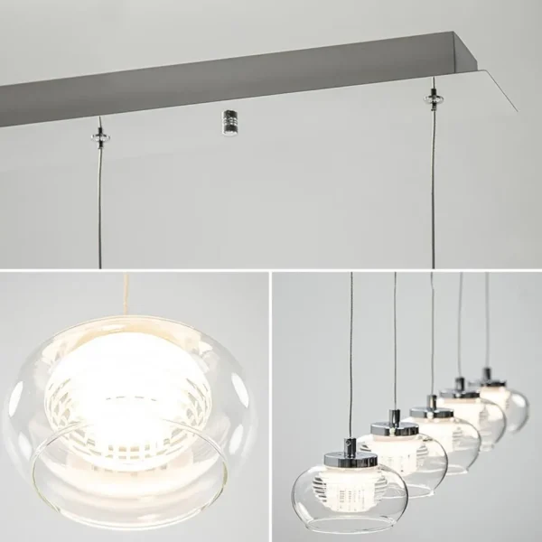 lichts_hanglamp_chroom_me_3.webp New Straluma 5-Lichts hanglamp chroom met helder glas en dimbaar LED