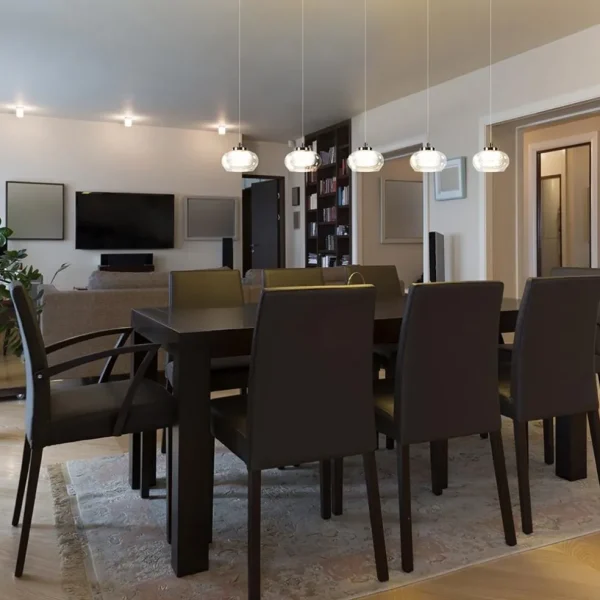 lichts_hanglamp_chroom_me_4.webp New Straluma 5-Lichts hanglamp chroom met helder glas en dimbaar LED