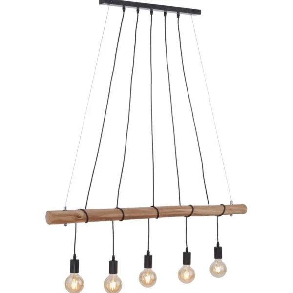 lichts_hanglamp_houten_ba_1.webp Best Straluma 5-Lichts hanglamp houten balk met zwarte pendels