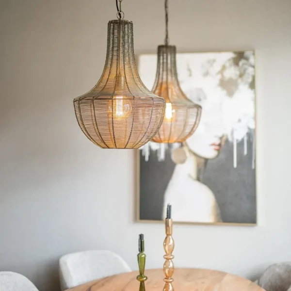 Fashion Straluma 2-Lichts hanglamp Khedira mat zwart/brons