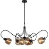 lichts_hanglamp_mat_zwart_1.webp Sale Straluma 6-Lichts hanglamp mat zwart met smoke glazen kappen
