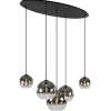 lichts_hanglamp_ovaal_mat_1.webp Flash Sale Straluma 5-Lichts hanglamp ovaal mat zwart met titanium glas
