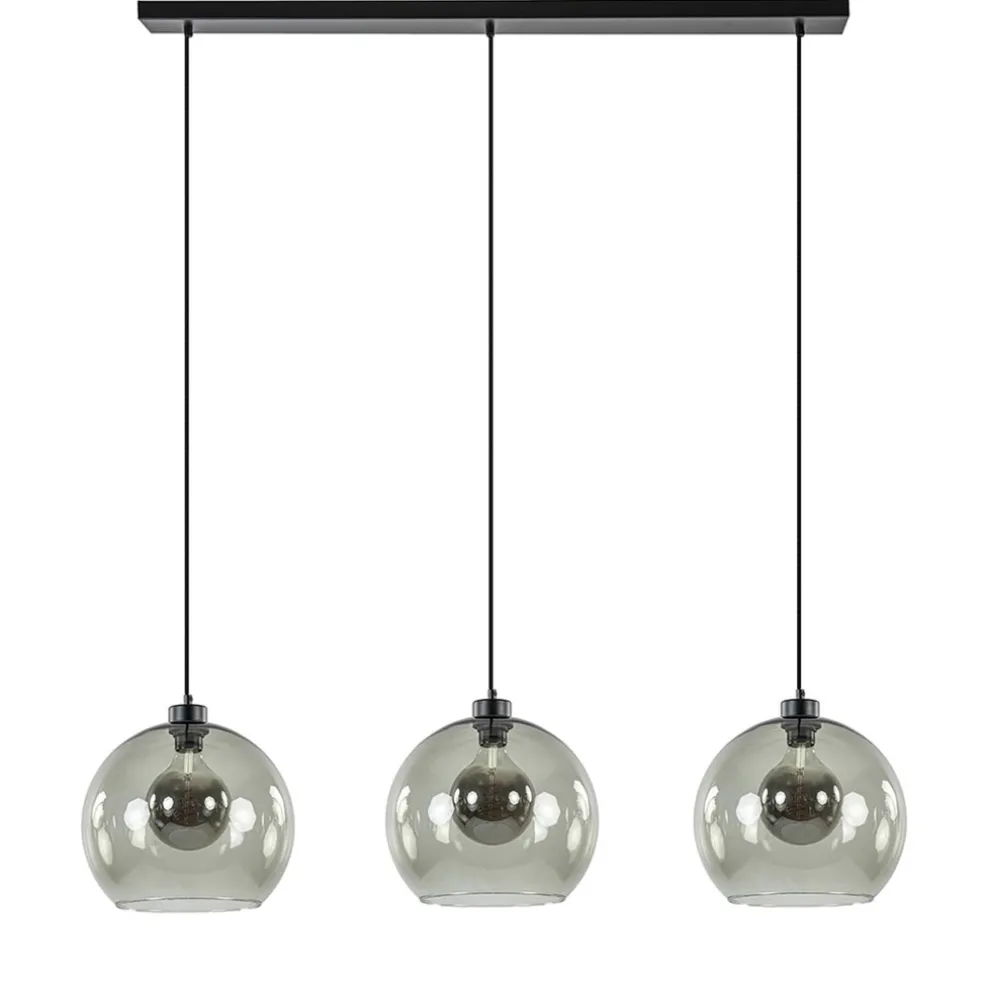 lichts_hanglamp_zwart_met_0-4.webp Sale Straluma 3-Lichts hanglamp zwart met smoke glas