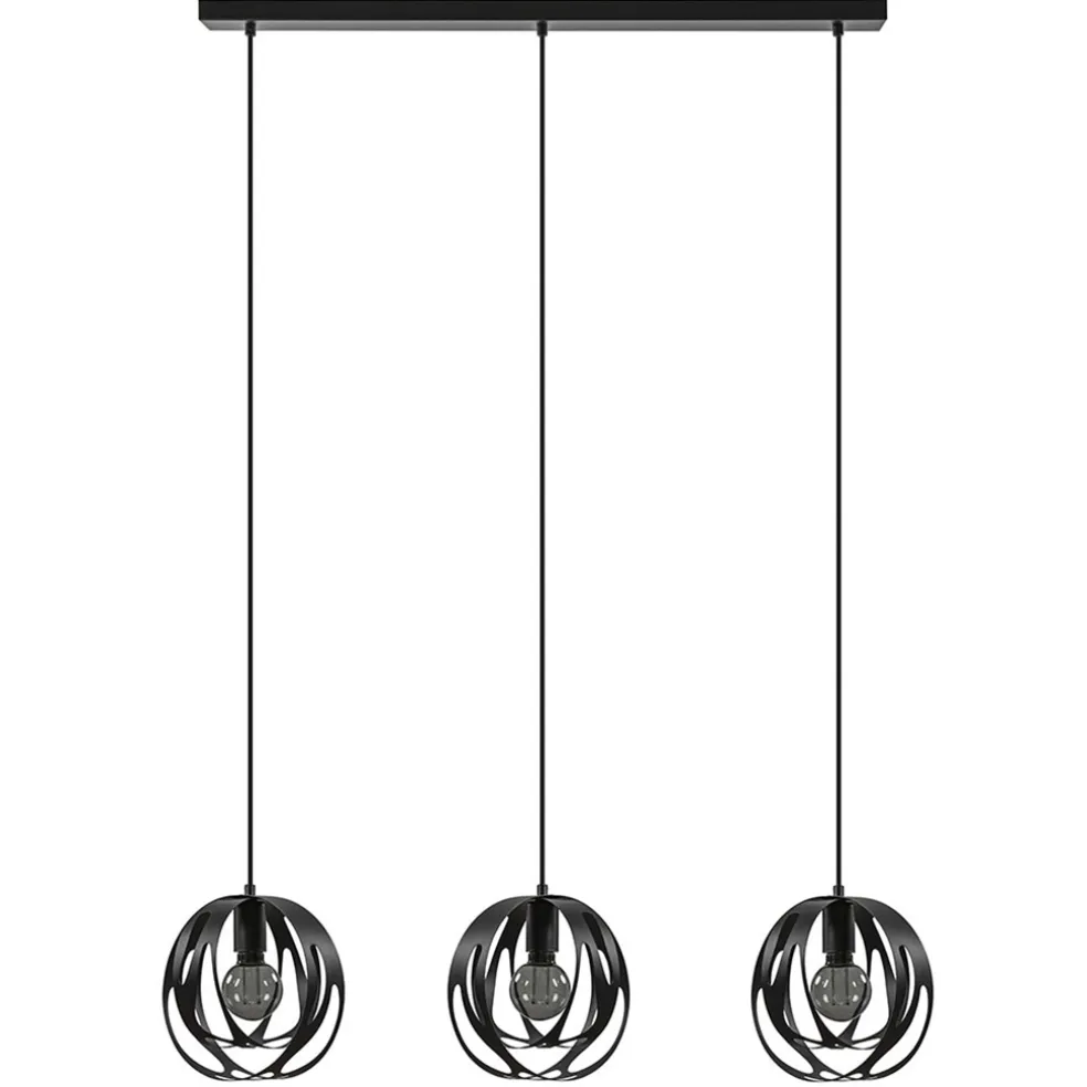 lichts_hanglamp_zwart_met_0-7.webp Flash Sale Straluma 3-Lichts hanglamp zwart met ronde kappen