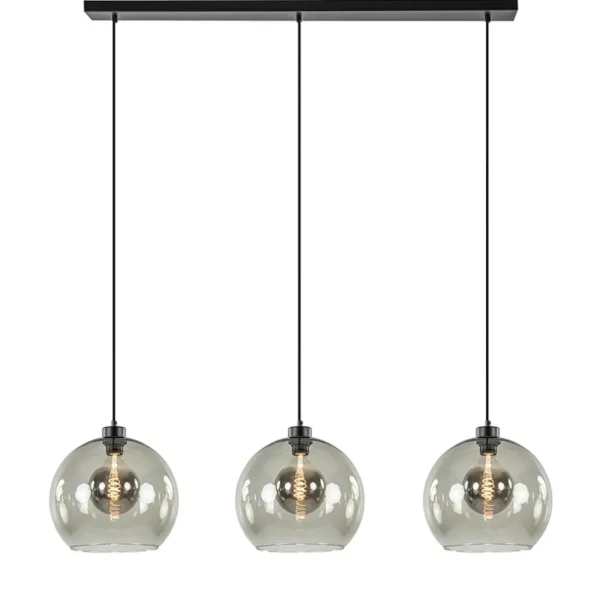 lichts_hanglamp_zwart_met_1-4.webp Sale Straluma 3-Lichts hanglamp zwart met smoke glas
