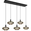 lichts_hanglamp_zwart_met_1-5.webp New Straluma 5-Lichts hanglamp zwart met naturel houten kappen