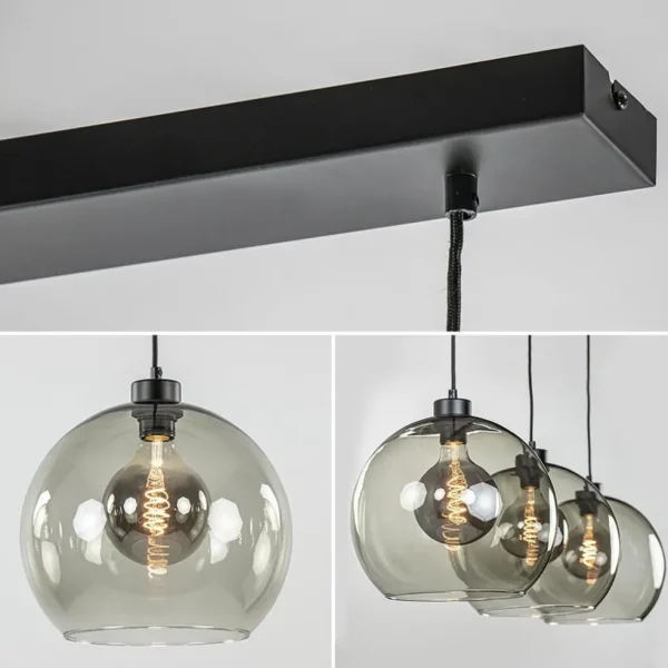 lichts_hanglamp_zwart_met_2-3.webp Sale Straluma 3-Lichts hanglamp zwart met smoke glas