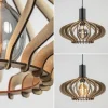 lichts_hanglamp_zwart_met_3-4.webp New Straluma 5-Lichts hanglamp zwart met naturel houten kappen