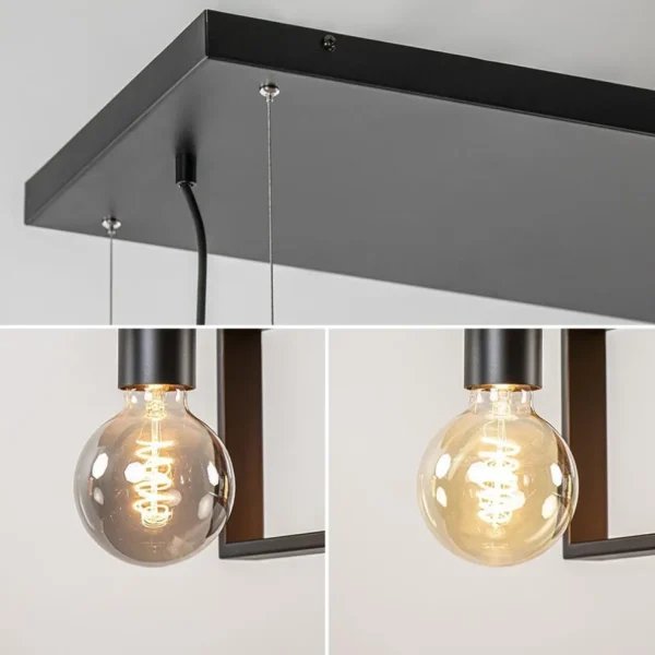 lichts_hanglamp_zwart_met_3-5.webp Cheap Straluma 4-Lichts hanglamp zwart met zwarte houten planken