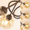 lichts_klassieke_plafondl_3.webp Sale Straluma 5-Lichts klassieke plafondlamp zwart met amber glazen bollen