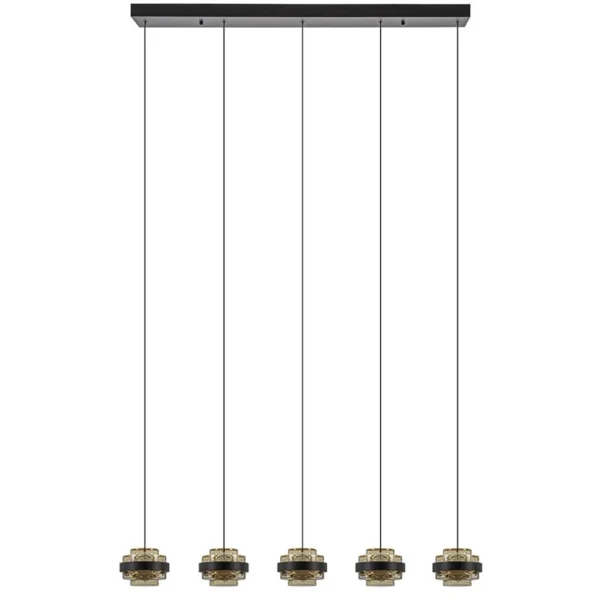 lichts_led_eettafelhangla_0-1.webp Cheap Straluma 5-Lichts LED eettafelhanglamp zwart met champagne glas