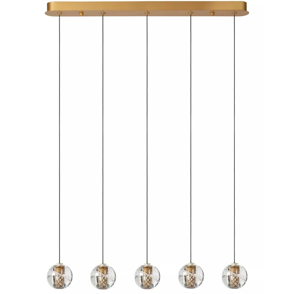 lichts_led_eettafelhangla_0-3.webp Best Straluma 5-Lichts LED eettafelhanglamp goud met glas