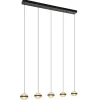 lichts_led_eettafelhangla_1-1.webp Cheap Straluma 5-Lichts LED eettafelhanglamp zwart met champagne glas