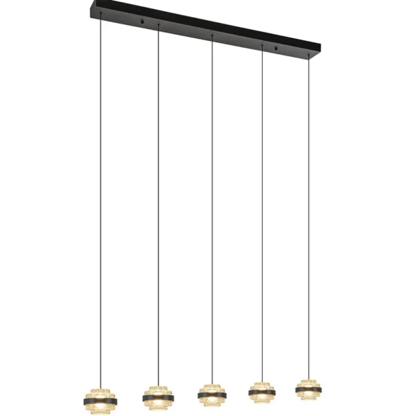 lichts_led_eettafelhangla_1-1.webp Cheap Straluma 5-Lichts LED eettafelhanglamp zwart met champagne glas