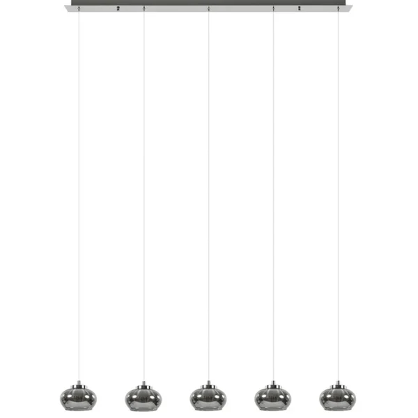 lichts_led_eettafelhangla_1.webp Cheap Straluma 5-Lichts LED eettafelhanglamp smoke glas dimbaar