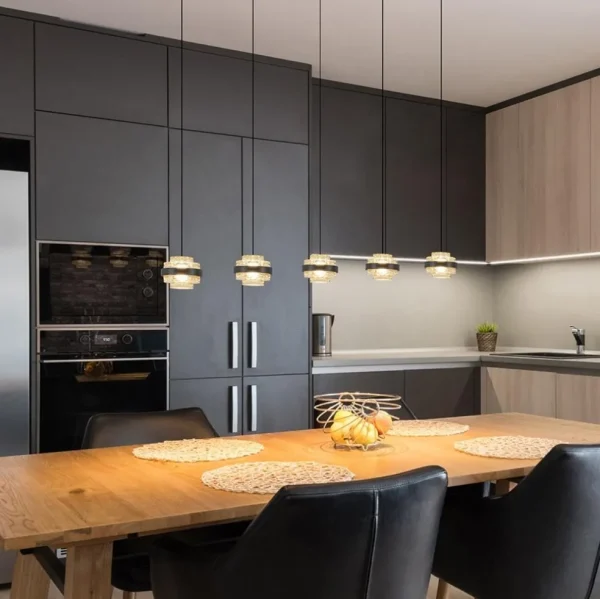 lichts_led_eettafelhangla_4-1.webp Cheap Straluma 5-Lichts LED eettafelhanglamp zwart met champagne glas