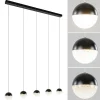 Online Straluma 5-Lichts LED hanglamp zwart met diamant zand 3-standen dimbaar
