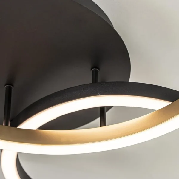 Best Sale Straluma 3-Lichts LED plafondlamp zwart/goud 3-standen dimbaar