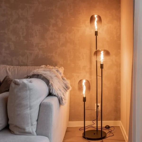 lichts_moderne_vloerlamp__4.webp Hot Straluma 3-Lichts moderne vloerlamp mat zwart exclusief lichtbron
