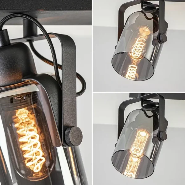 lichts_plafondlamp_mat_zw_3-1.webp Flash Sale Straluma 3-Lichts plafondlamp mat zwart met smoke glazen kappen