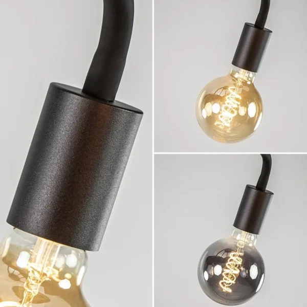Hot Straluma 5-Lichts plafondlamp mat zwart met flexibele armen