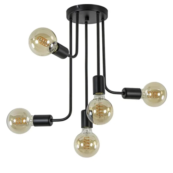 lichts_plafondlamp_pendel_0.webp Flash Sale Straluma 5-Lichts plafondlamp pendel mat zwart excl lichtbronnen