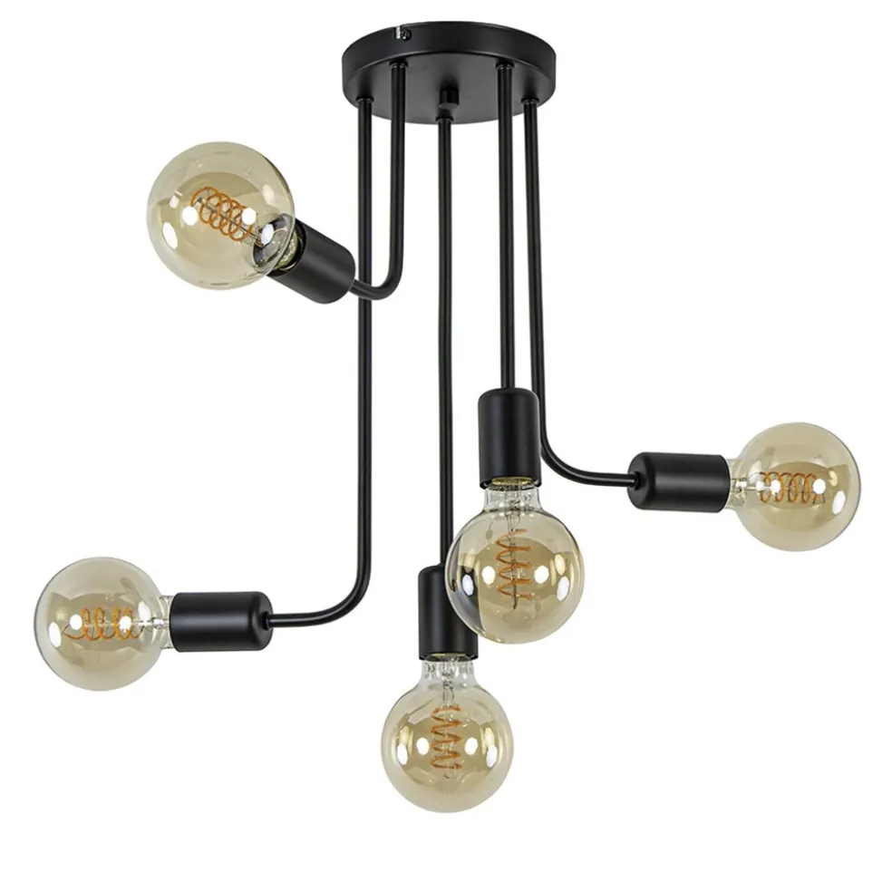 lichts_plafondlamp_pendel_0.webp Flash Sale Straluma 5-Lichts plafondlamp pendel mat zwart excl lichtbronnen