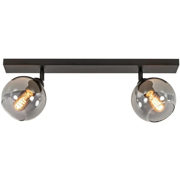 lichts_plafondlamp_smoke__1.webp Online Straluma 2-Lichts plafondlamp smoke glas met zwart