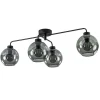 lichts_plafondlamp_zwart__0.webp Discount Straluma 4-Lichts plafondlamp zwart met smoke glazen bollen