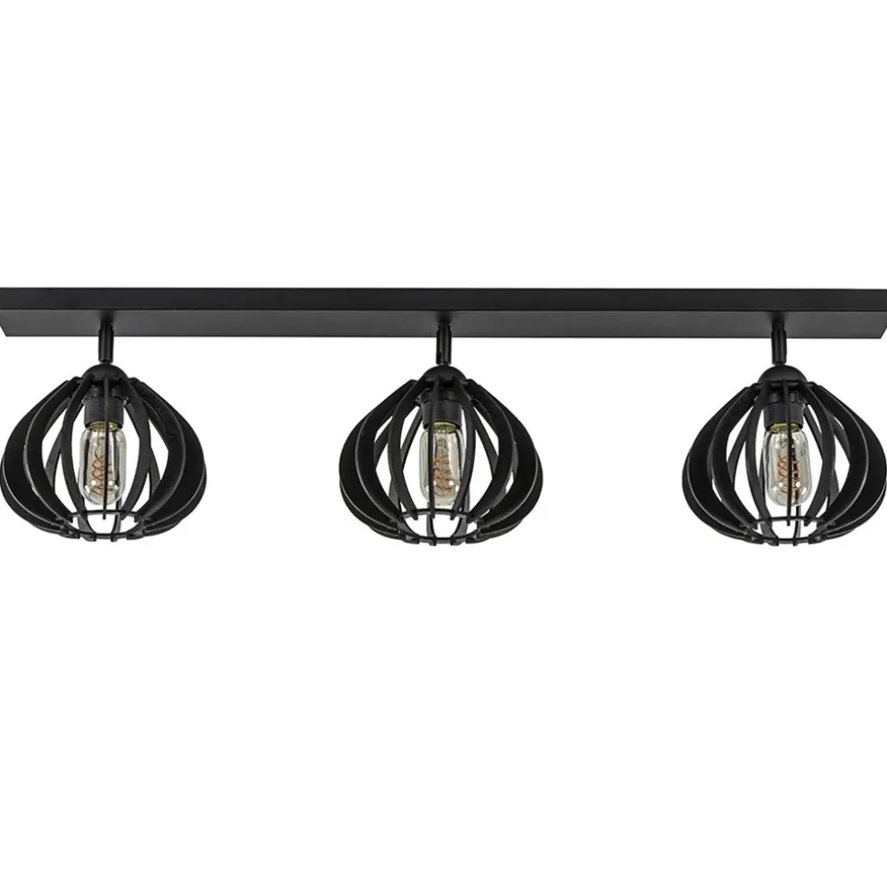 lichts_plafondlamp_zwart__0-2.webp Sale Straluma 3-Lichts plafondlamp zwart met verstelbare houten kappen