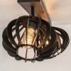 Sale Straluma 3-Lichts plafondlamp zwart met verstelbare houten kappen