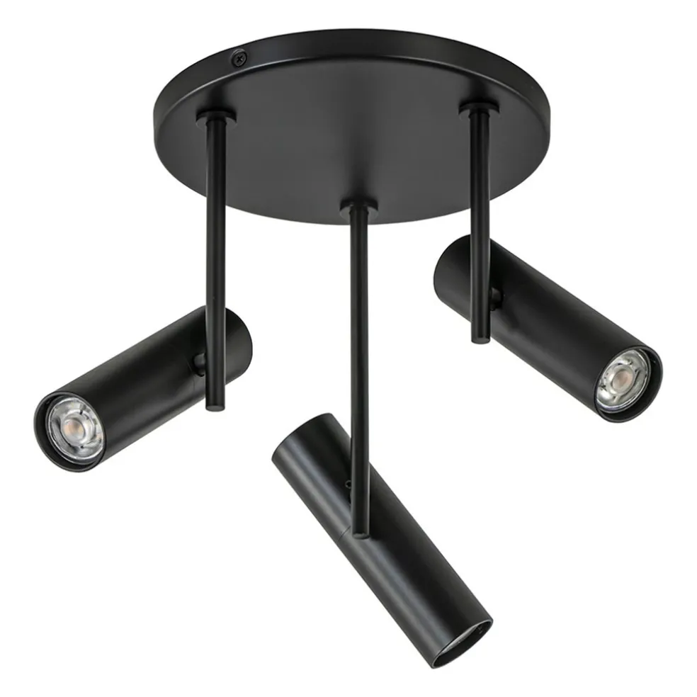 Cheap Straluma 3-Lichts plafondspot rond zwart GU10 mini
