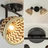Store Straluma 2-Lichts plafond/wandlamp zwart met bamboe kappen