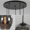 lichts_ronde_hanglamp_zwa_3-2.webp Best Sale Straluma 5-Lichts ronde hanglamp zwart met smokey glas