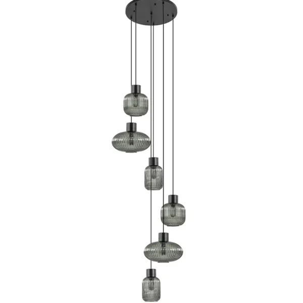 lichts_vide_hanglamp_smok_0.webp Best Sale Straluma 6-Lichts vide hanglamp smoke glas met zwarte details